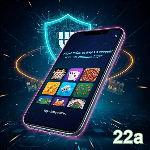 Imagem do aplicativo 22a do site 22a, destacando sua interface moderna e intuitiva em português brasileiro.